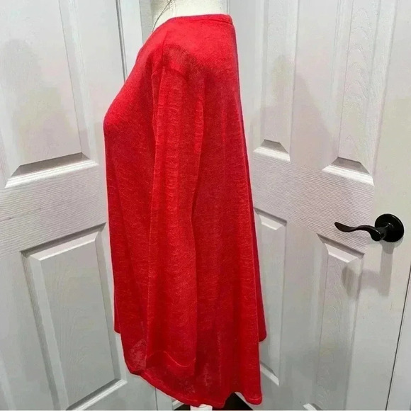 Philosophy lightweight plus size Barbie pink pullover scoop neck sweater - Picture 2 of 5